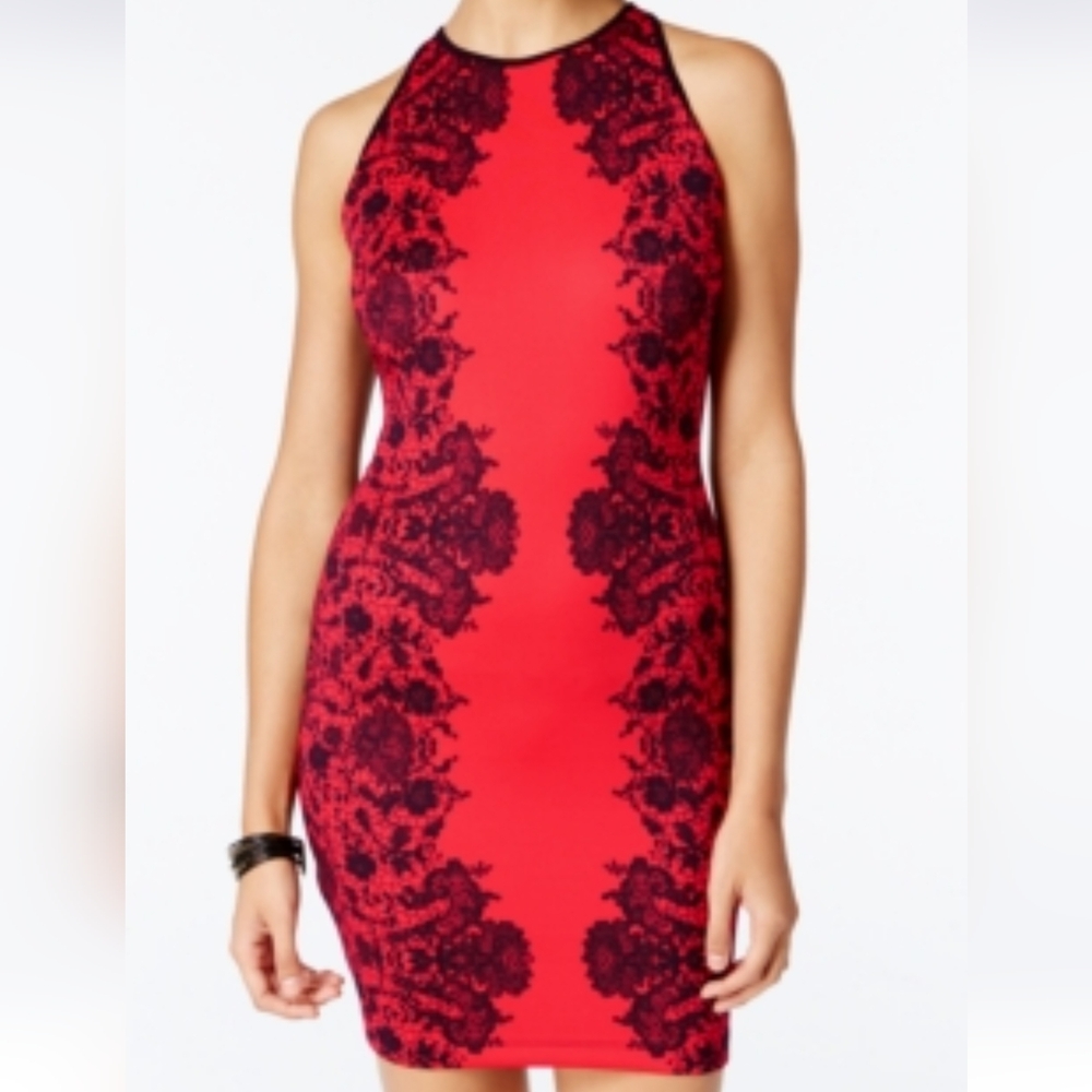 NWT B DARLIN Elegant Red and Black  Dress